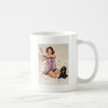 Rétro fille vintage de pin-up de combat de coussin mug à café