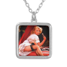 Rétro fille vintage de pin-up de mécanicien de voi bijouterie personnalisée