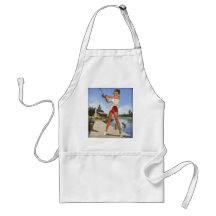 Rétro fille vintage de pin-up de pêche de Gil Elvg Tabliers