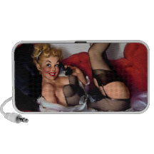 Rétro fille vintage de pin-up de téléphone de Gil  Haut-parleurs Ordinateur Portable