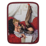 Rétro fille vintage de pin-up de téléphone de Gil  Poches iPad