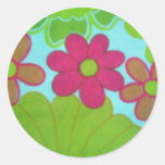 rétro fleur des années 70 autocollants