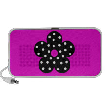 Rétro fleur noire de pois sur l'arrière - plan pou haut-parleur iPod