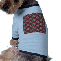 Rétro floral rouge tee-shirts pour chien