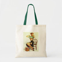 Rétro Gil vintage Elvgren tricotant le Pin vers le Sac