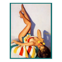 Rétro goupille vintage de téléphone de Gil Elvgren Carte Postale