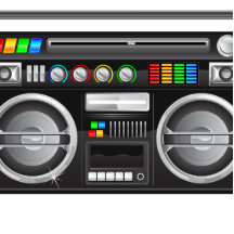rétro graphique de sableuse de ghetto de boombox photo en découpe