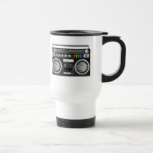 rétro graphique de sableuse de ghetto de boombox tasse à café