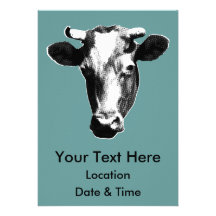 Rétro graphique noir et blanc de vache bristol
