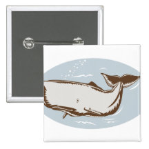 Rétro gravure sur bois en baleine badge avec épingle