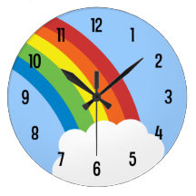 rétro horloge murale d'arc-en-ciel des années 80
