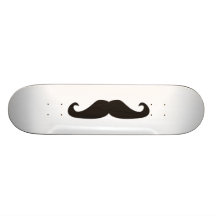 Rétro illustration de moustaches de gentelman planches à roulettes customisées