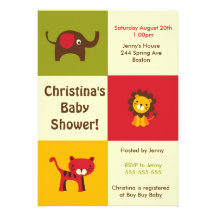 Rétro invitation de baby shower de jungle