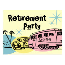Rétro invitation de carte postale de partie de ret
