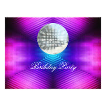 Rétro invitation de fête d'anniversaire de disco