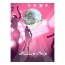 Rétro invitation de fête d'anniversaire de disco