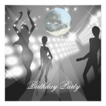 Rétro invitation de fête d'anniversaire de disco