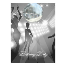Rétro invitation de fête d'anniversaire de disco