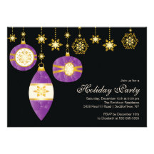 Rétro invitation de fête de Noël de boules de Noël