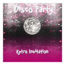 Rétro invitation de partie de disco