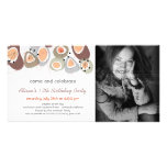 rétro invitation de photo d'anniversaire de caillo cartes de vœux avec photo