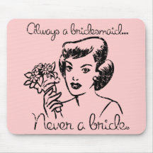 Rétro jamais une jeune mariée Mousepad Tapis De Souris