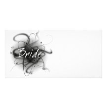 Rétro jeune mariée atomique - noir et blanc cartes de vœux avec photo