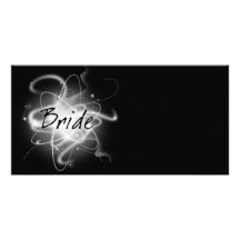 Rétro jeune mariée atomique - noir et blanc cartes avec photo