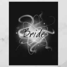 Rétro jeune mariée atomique - noir et blanc prospectus en couleur