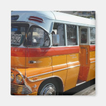 Retro Malta bus 冷蔵庫用マグネット
