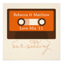 Rétro mariage de Mixtape Invitation