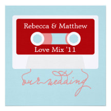 Rétro mariage de Mixtape Invitations