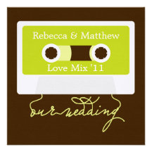Rétro mariage de Mixtape Invitations