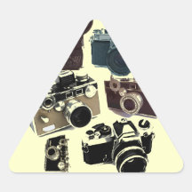 Rétro mode grunge vintage d'appareils-photo stickers en triangle