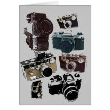 Rétro mode grunge vintage d'appareils-photo cartes de vœux