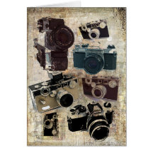 Rétro mode grunge vintage d'appareils-photo carte