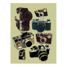 Rétro mode grunge vintage d'appareils-photo cartes postales