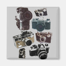 Rétro mode grunge vintage d'appareils-photo magnets pour réfrigérateur