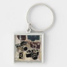 Rétro mode grunge vintage d'appareils-photo porte-clé