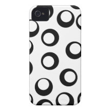 Rétro modèle noir et blanc de cercles coques Case-Mate iPhone 4