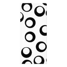 Rétro modèle noir et blanc de cercles invitations