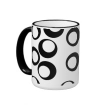 Rétro modèle noir et blanc de cercles tasse à café