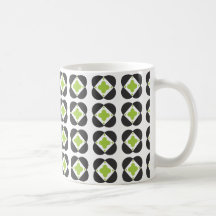 Rétro motif dans la tasse de vert de chaux