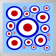Rétro motif de cercle d'années '60 de mod posters