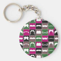 Rétro motif de moustache porte-clé