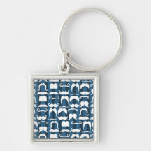 Rétro motif de moustache porte-clefs