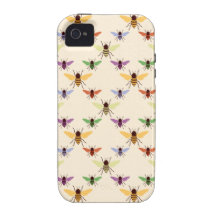Rétro motif de nature de bourdons d'abeilles d'arc coques Case-Mate iPhone 4