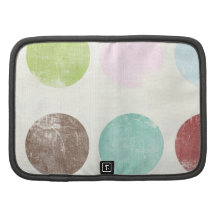 Rétro motif de pois brun rose turquoise lunatique agenda folio