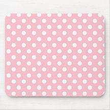 Rétro motif de pois rose-clair Mousepad Tapis De Souris