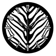 Rétro motif de rayure de zèbre horloges murales